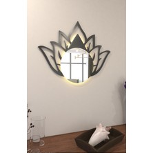 Wallover Design Lotus Kablosuz (Pilli Led) Modern Dekoratif Metal Ayna Tablo