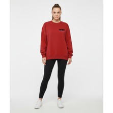 Hena Uzay Meraklılarına Özel Nasa Sweatshirt Oversize Kırmızı