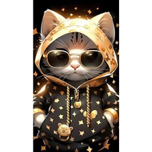Aydın Garage Kedi Kapı Direk Kaplama Folyosu Baskılı Sticker Sağ-Sol 2 Adet 22*50 cm