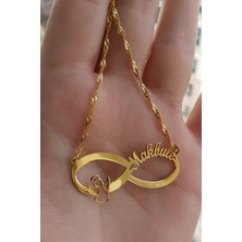 Özgür Takı 925 Ayar Gümüş 24 Ayar Altın Kaplama Isimli Sonsuzluk Kolye