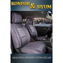 Renault Megane 1 Deri Oto Koltuk Kılıfı Ön Arka Set Plus Serisi Füme Scr