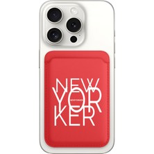 Nurdic iPhone 11 12 13 14 15 16 17 Pro Max Plus Air Magsafe Mıknatıslı Kırmızı Kartlık Newyorker