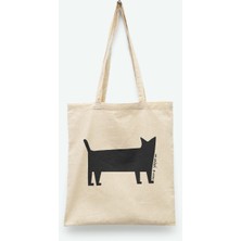 Tuffy Design Siyah Kedi Baskılı Tote Bez Alışveriş Çantası