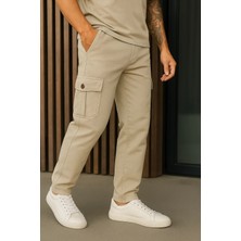 Damga Erkek Bol Paça Trend Taş Gabardin Kargo Pantolon