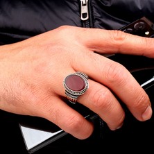 Takı925 925 Ayar Gümüş Akik Taşlı Model Erkek Yüzük