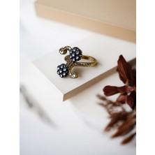 Fayra Accessories Elmas Montür Kristal Taşlı Papatya Yüzük