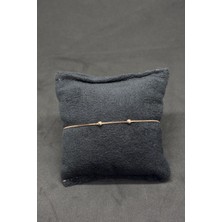 Oya Silver Rose Gold Gümüş Zincir Bileklik Çift Top Detaylı