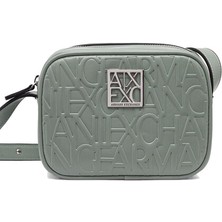 Armani Exchange Kadın Kabartma Monogram Desenli Mini Omuz Çantası - Adaçayı Yeşili