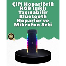 Ronanna Yüksek Ses Güçlü Kablosuz Hoparlör  Karaoke Mikrofonlu