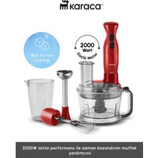 Karaca PRO-2000W Turbo Doğrayıcı, Dilimleme Rondo, Blender - Ikili Çelik Mikser, Buz Kırıcı Mutfak Robotu+ Hassas Mutfak Tartısı