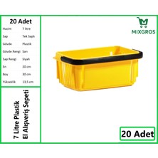 Mixgros Plastik Kozmetik Alışveriş El Sepeti 7 Litre Sarı 20 Adet