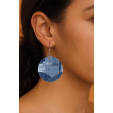 Nurdic Kadın Küpe Desenli Stilist Kancalı 3.5X5CM Yuvarlak Şeffaf Küpe Esme Jeans