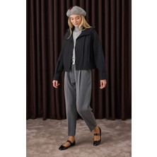 HE-QA Kısa Pileli Ceket Siyah