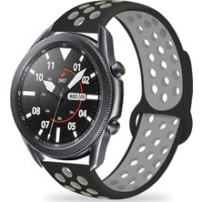 Gear S3 (22MM) Krd-02 Uyumlu Kordon Zore - GRI-SIYAH-8682314073516-MRYN46461