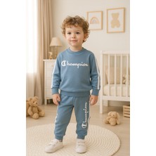 Babyzey Champion Baskılı %100 Pamuk Erkek Çocuk Takım