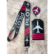 Hediyebum Pilot-Hava Yolları Temalı Boyun Askı Ipi , Kartlık ve Yoyo Set
