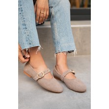 Laminta Victor Vizon Süet Gold Tokalı Babet