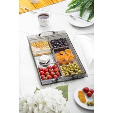 Misda Store Akrilik Barok Füme 6 Bölmeli Tek Kapaklı Büyük Kahvaltılık