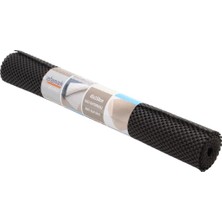 Misda Store Mark Anti - Slip Mat 45 x 150 cm Örme Desen Leke Tutmaz Halı Kaydırmaz, Siyah