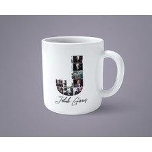 Öğretmenler Gününe Özel Atatürk Resimli J Baş Harfli Isimli Baskılı Kupa Bardak