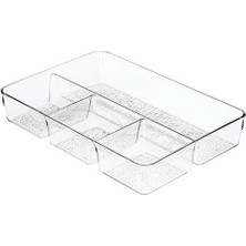 Storemax Idesign Kozmetik Düzenleyici, Makyaj Için Yapılı Plastik Düzenleme Kutusu, 4 Bölmeli, Kozmetik Saklamak Için, Şeffaf