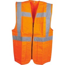 Kalant Fileli Reflektörlü Mühendis Yeleği (Turuncu)