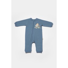 Baby Cosy Babycosy Erkek Bebek Ayaksız Fermuarlı Tulum  3-24 Ay Mavi