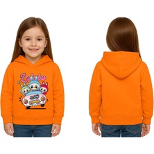 Sedirli Unisex Labubu Baskılı Çocuk Swaetshirt Kapüşonlu 3 Iplik Şardonlu