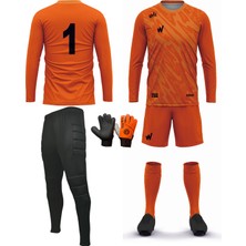 Wallzon Kaleci Forma Takımı,zenga Model (Forma-Şort Süngersiz,eşofman Süngerli)Eldiven+Çorap Dahil 5'li Set