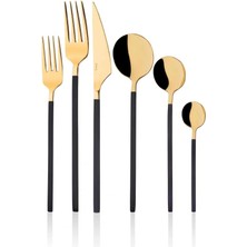 Mena Rise Morena 36 Parça Çatal Kaşık Bıçak Seti Siyah-