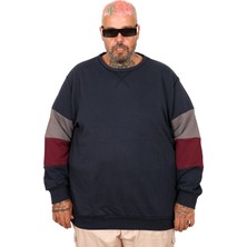Mode Xl Büyük Beden Parçalı Bis Yaka Sweatshirt U25817