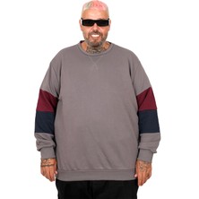 Mode Xl Büyük Beden Parçalı Bis Yaka Sweatshirt U25817