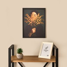 Matmel Deco Woman Of Flower Duvar Panosu - Siyah / Turuncu - 30X40 cm