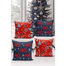 Bertille Home Yılbaşı Serisi Çift Tarafı Dijital Baskılı  4'lü Kırlent Kılıfı Seti (Christmas Noel Cushion Cover)