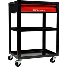 Takpower TAR4408 3 Gözlü 1 Çekmeceli Parça Taşıma Arabası