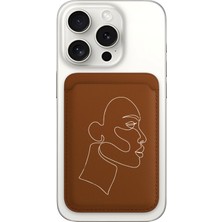 Nurdic iPhone 11 12 13 14 15 16 17 Pro Max Plus Air Magsafe Mıknatıslı Kahve/taba Kartlık Kadın