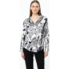 Eskişehir Mağazacılık 54407 Onteks Desenli Saten Gömlek