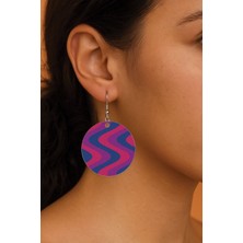 Nurdic Kadın Küpe Desenli Stilist Kancalı 3.5X5CM Yuvarlak Şeffaf Küpe 2308 Marta