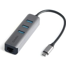 Mena Rise USB 3.1 Type-C 3 Port USB 3.0 Çoklayıcı + Gigabit Lan Ethernet Dönüştürücü (DK-AC-U31X3GL)