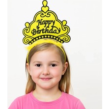 Ronanna Sarı Happy Birthday Prenses Tacı – Doğum Günü Taç Aksesuarı