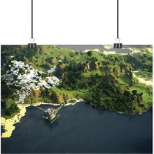 Vintage Gezegen Minecraft Poster3 - Retro Duvar Dekoru