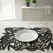 Grand Fine Art 2 Adet Keçe Amerikan Servis Dikdörtgen Supla 33X44 Cm-Yaprak Desenli Supla