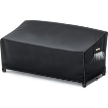 Çift Kişilik Bahçe Koltuk Örtüsü, Koruma Kılıfı, Su Geçirmez Açık Hava Bahçe Mobilya Kılıfları, Dış Mekan Sandalye Kılıfı Örtü Branda, Ağır Hizmet Tipi, 215-90-90CM - Siyah