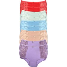 MELENERS 10 Adet Kenar Dantelli Toparlayıcı Yüksek Bel Bato Külot