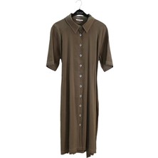 Eskişehir Mağazacılık 3820 Sedna Kuşaklı Düğmeli Elbise