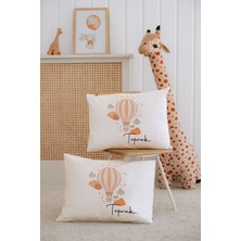 Lilabio %100 Pamuk Isme Özel 2li Ekru Bebek Yastık Kılıfı 35X45 Cm-Balon