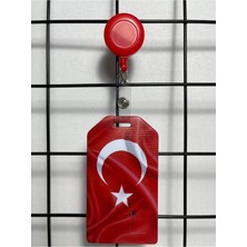 Hediyebum Türk Bayrağı Dik Yaka Kart Kılıfı