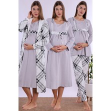 Effortt Gri %100 Pamuk Hamile Lohusa Set