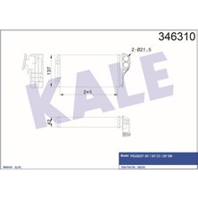 KALE-346310 - Kalorifer Radyatörü 307 1.4 Hdı 1.6 Hdı 1.4 16V 1.6 16V 2.0 16V 03>05 Al4 (Otomatik Soğutma-Behr Tip) [mekanik] [245X137X42]