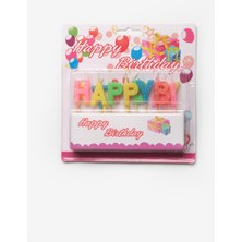 Le Mabelle Çok Renkli  Simli Happy Birthday Harf Parti Mumu